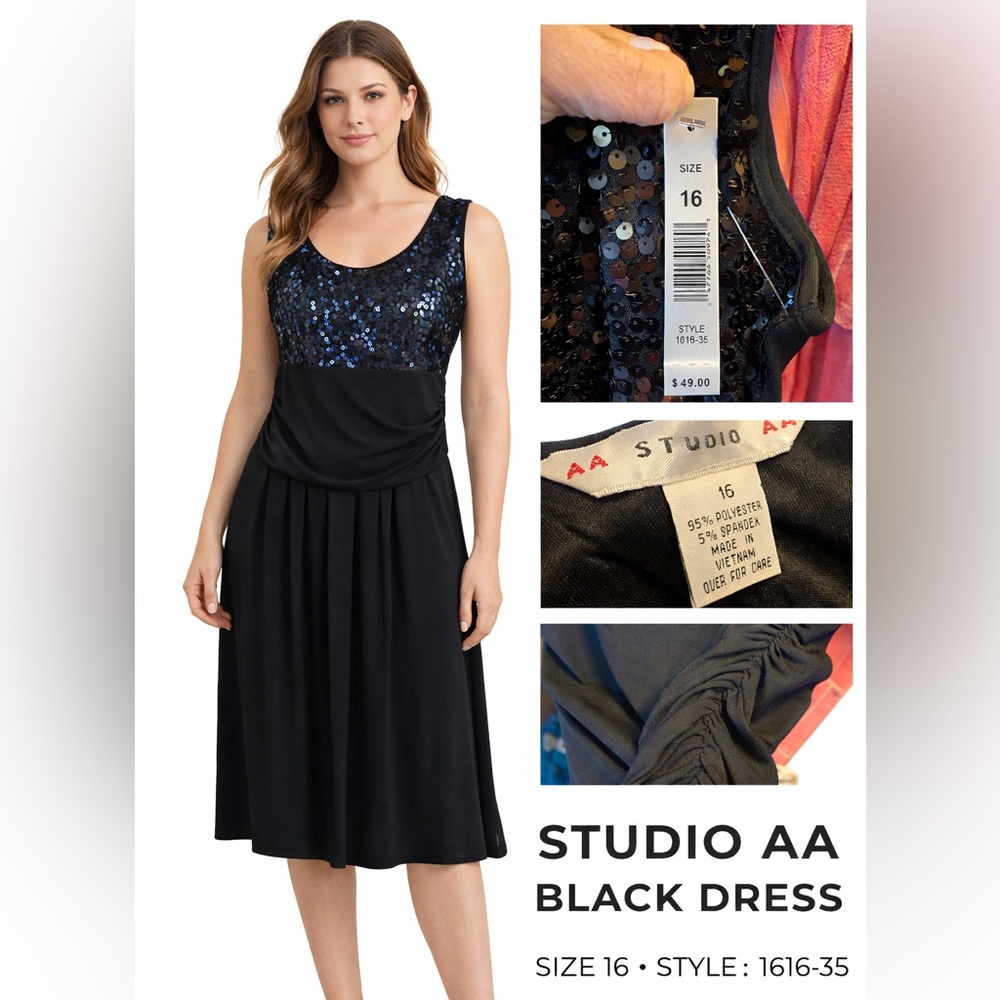 Studio AA- Black Sequin Dress